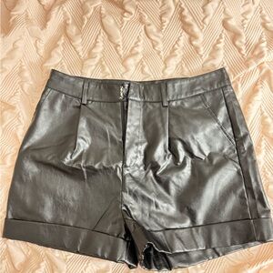 High Waist Black Shorts with Sleek Design